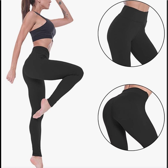 Waist Tummy Control Black Leggings 